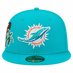 Miami Dolphins New Era Group Chat 59FIFTY Fitted Hat - Aqua - NFL