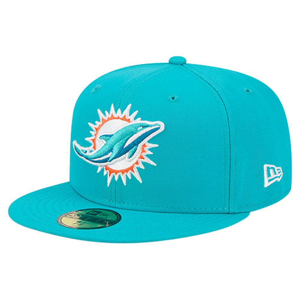 Miami Dolphins New Era Group Chat 59FIFTY Fitted Hat - Aqua - NFL