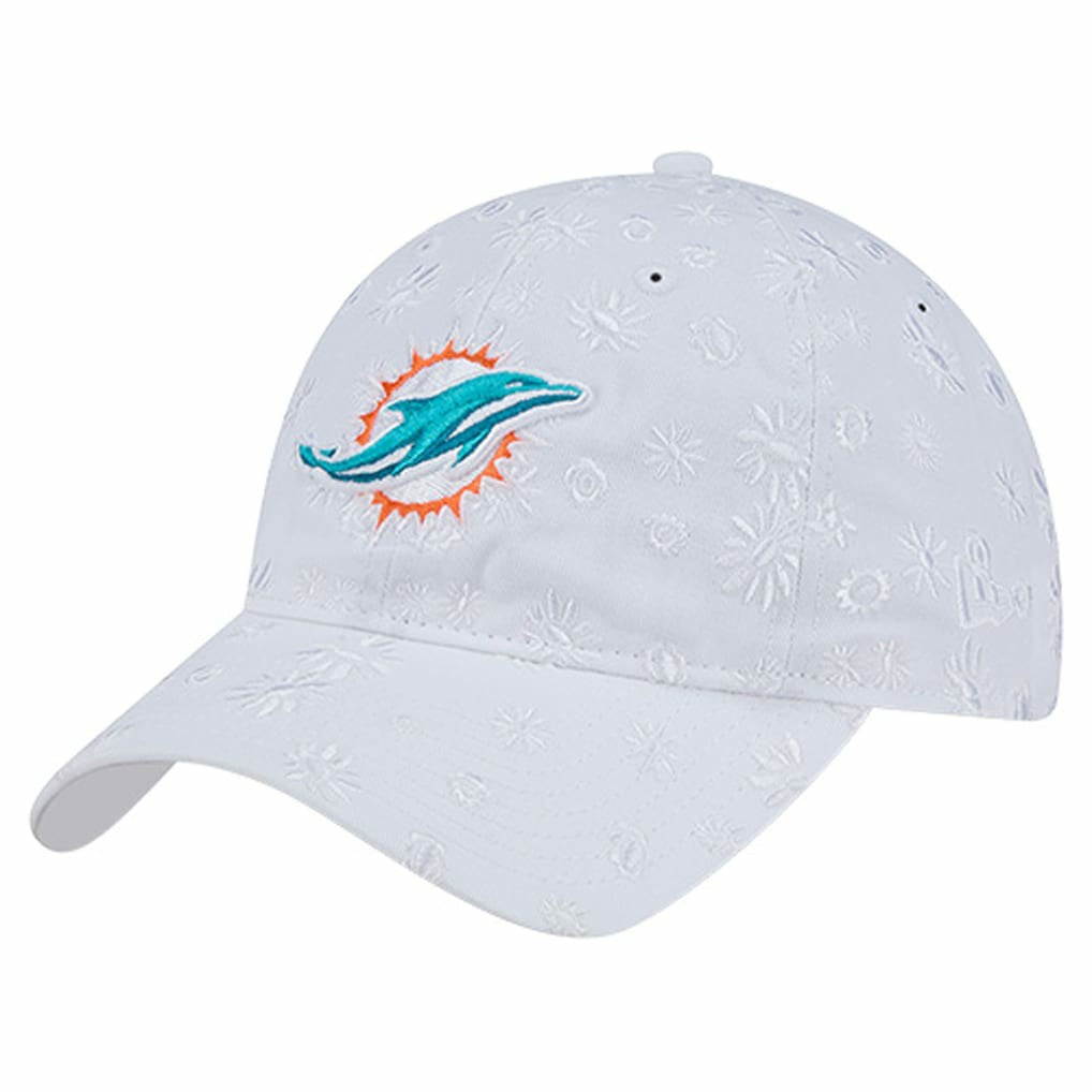 Miami Dolphins New Era Women's Floral 9TWENTY Adjustable Hat - White - NFL