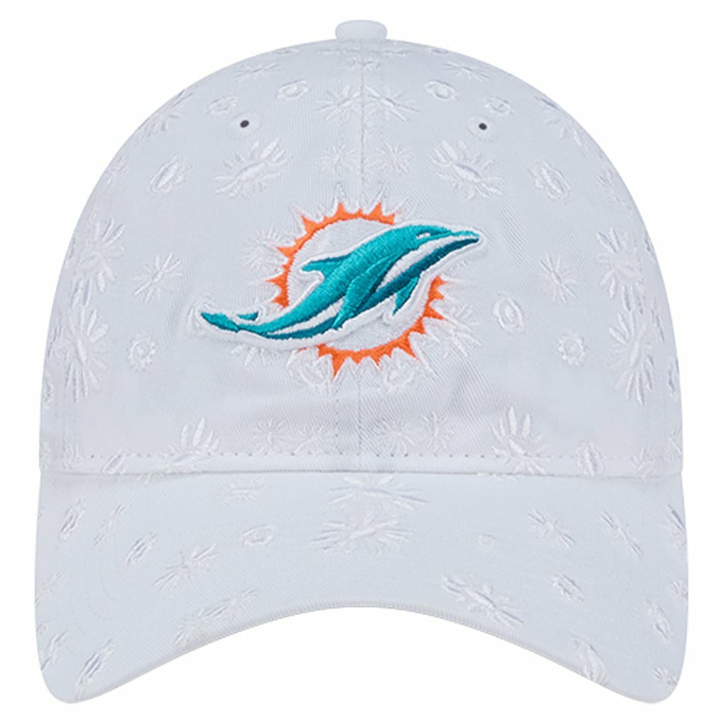 Miami Dolphins New Era Women's Floral 9TWENTY Adjustable Hat - White - NFL