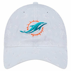 Miami Dolphins New Era Women's Floral 9TWENTY Adjustable Hat - White - NFL