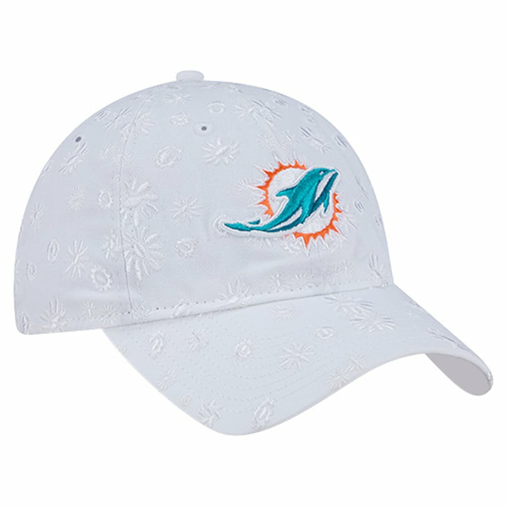 Miami Dolphins New Era Women's Floral 9TWENTY Adjustable Hat - White - NFL