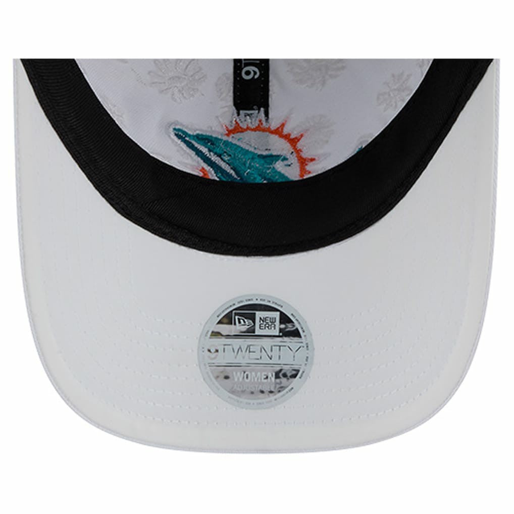 Miami Dolphins New Era Women's Floral 9TWENTY Adjustable Hat - White - NFL