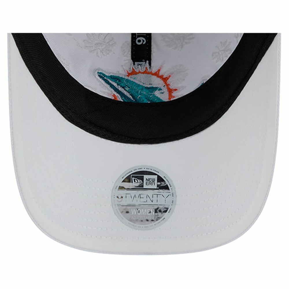 Miami Dolphins New Era Women's Floral 9TWENTY Adjustable Hat - White - NFL