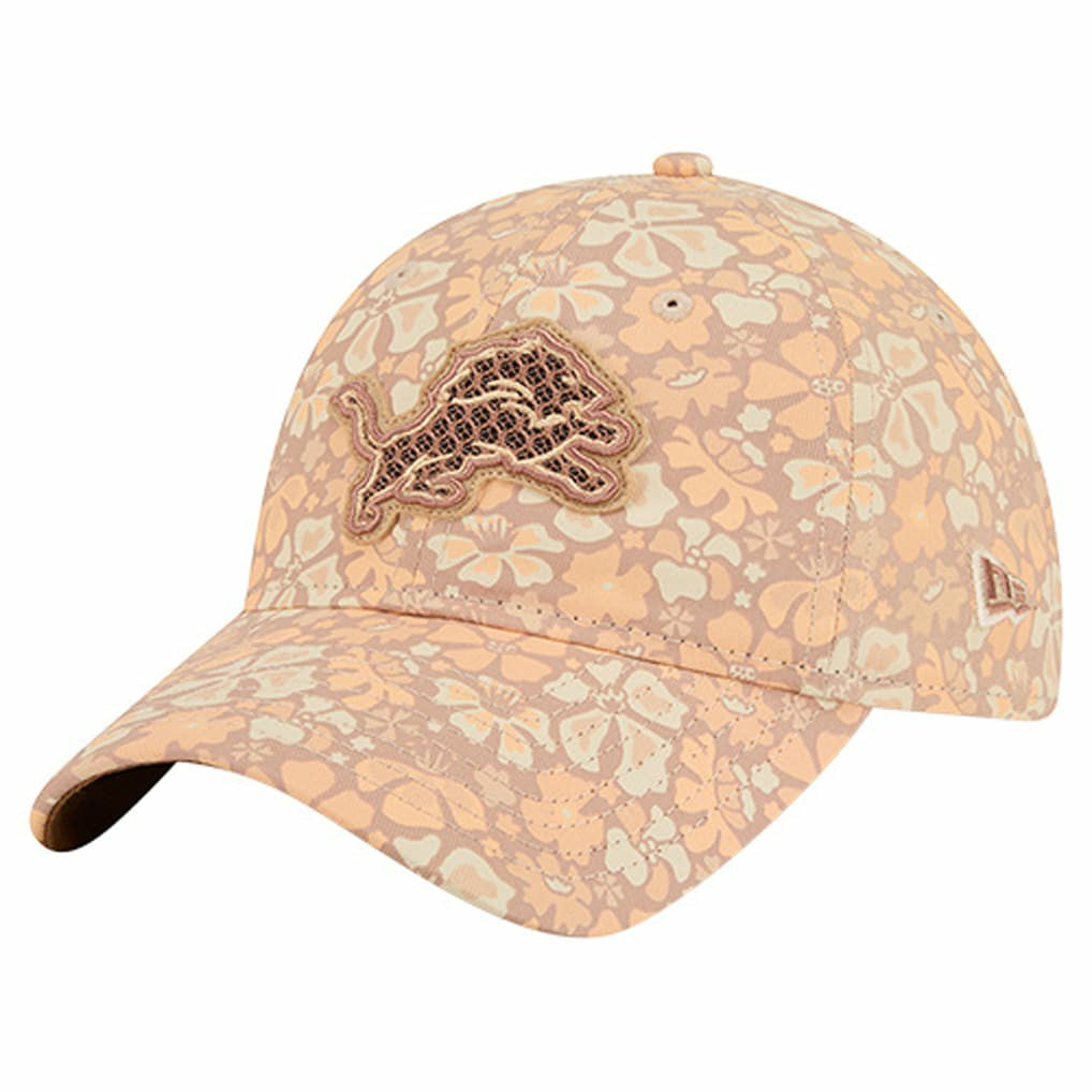 Detroit Lions New Era Women's Floral 9TWENTY Adjustable Hat - Tan - NFL
