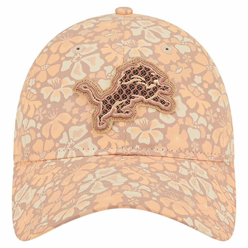 Detroit Lions New Era Women's Floral 9TWENTY Adjustable Hat - Tan - NFL