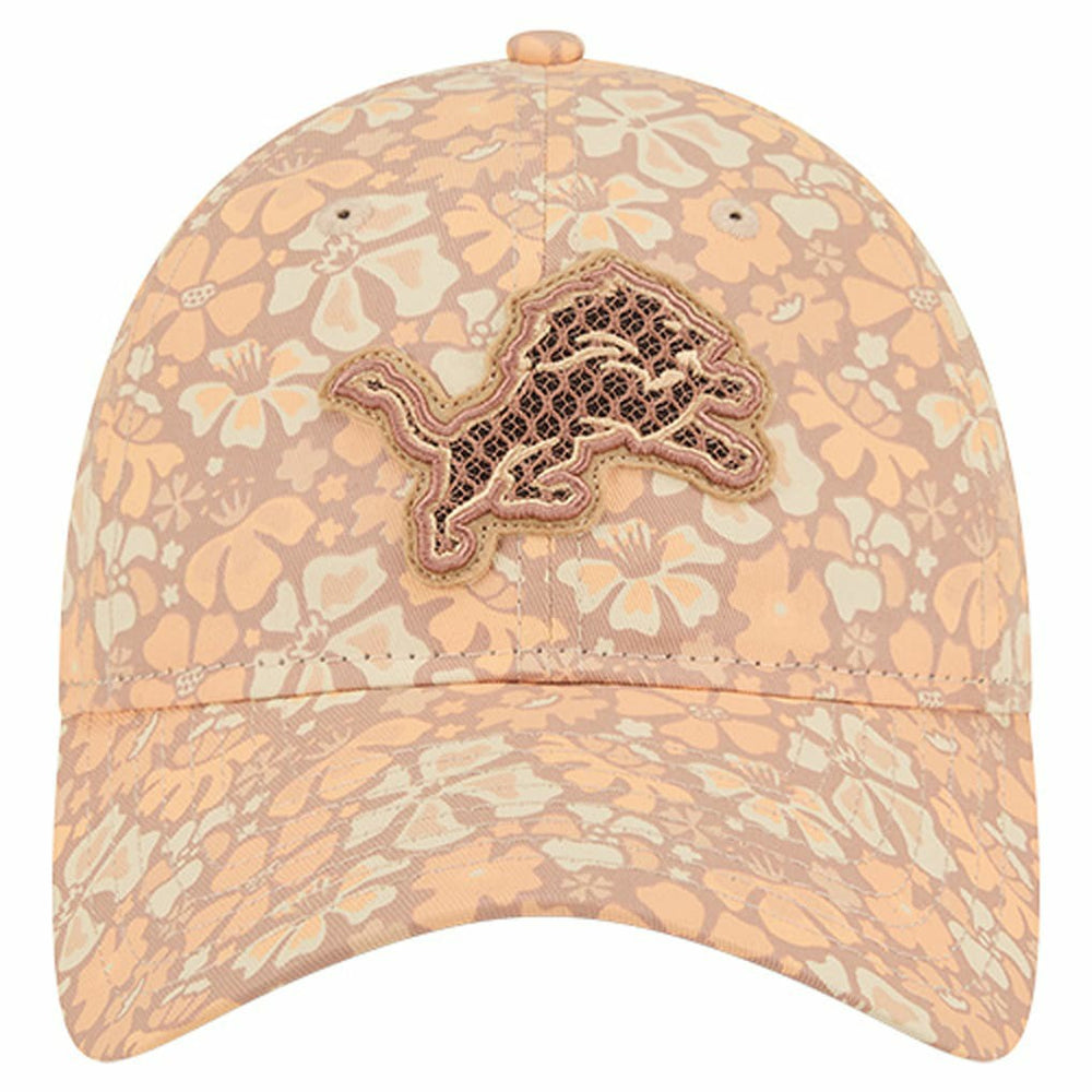 Detroit Lions New Era Women's Floral 9TWENTY Adjustable Hat - Tan - NFL