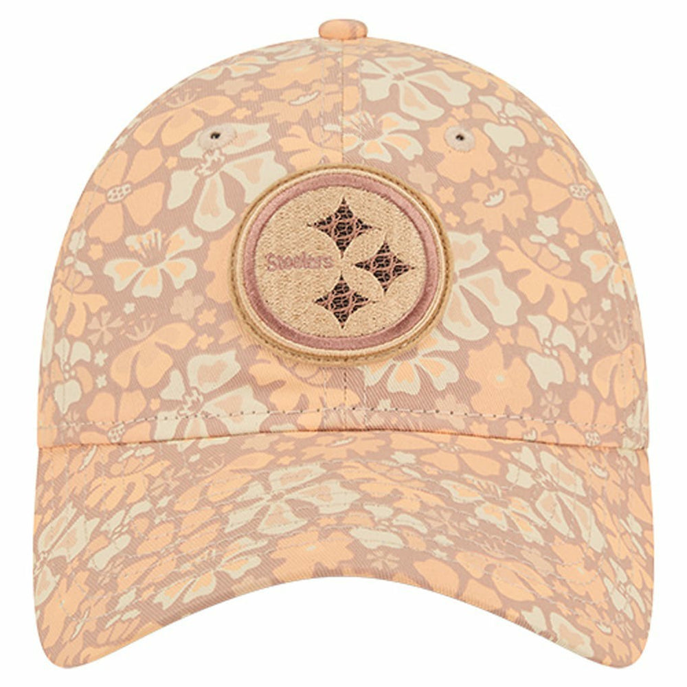 Pittsburgh Steelers New Era Women's Floral 9TWENTY Adjustable Hat - Tan - NFL