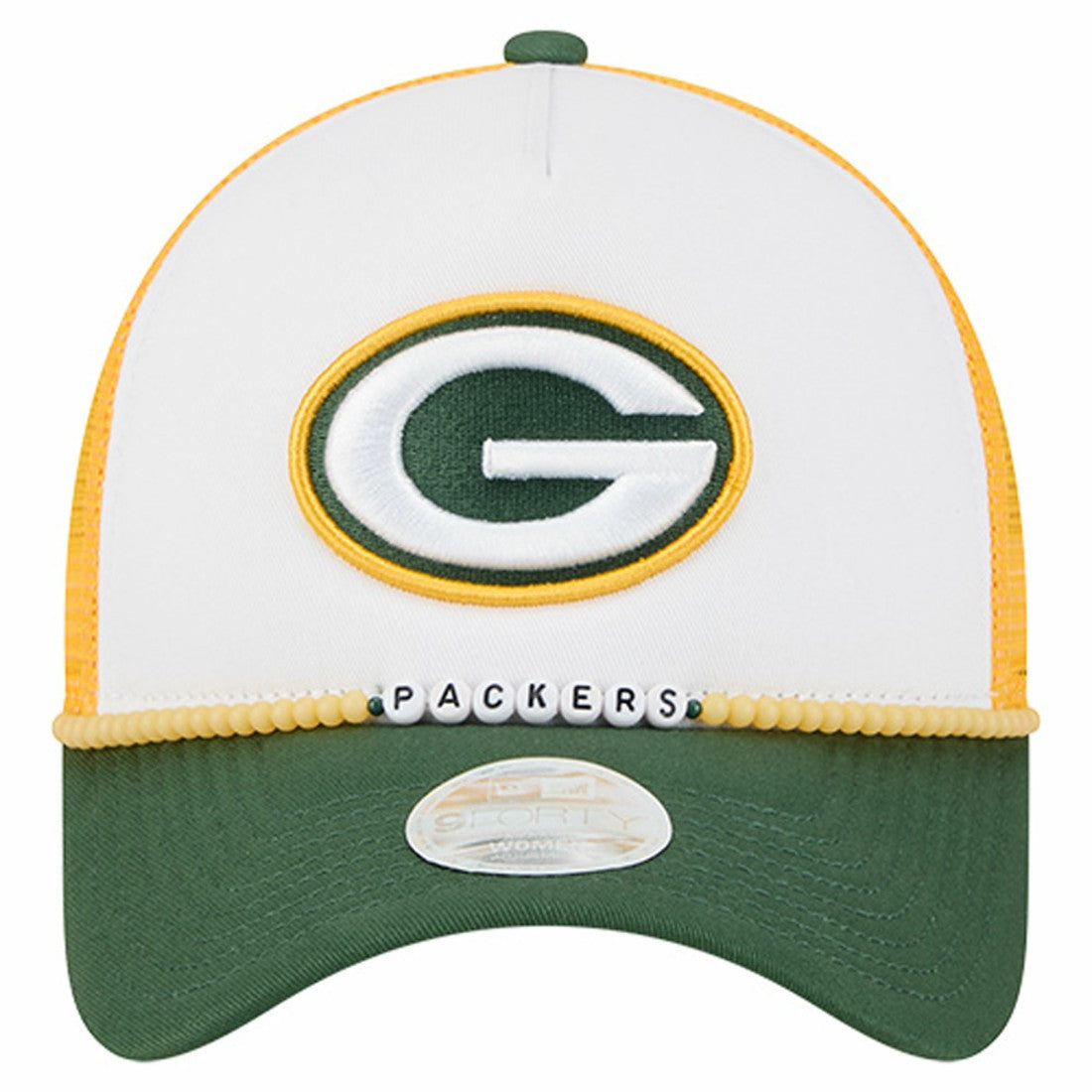 Green Bay Packers New Era Women's Friendship Bracelet 9FORTY Adjustable Hat - White/Green - NFL