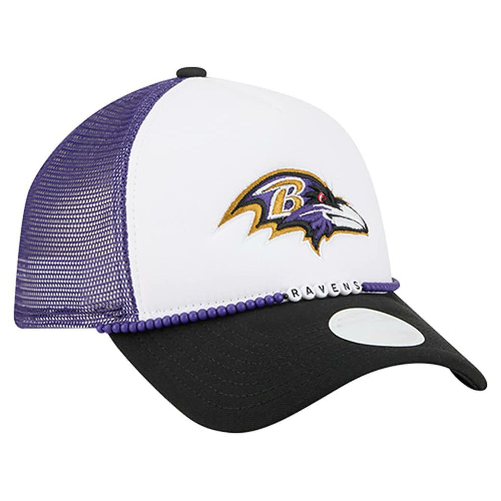 Baltimore Ravens New Era Women's Friendship Bracelet 9FORTY Adjustable Hat - White/Black - NFL
