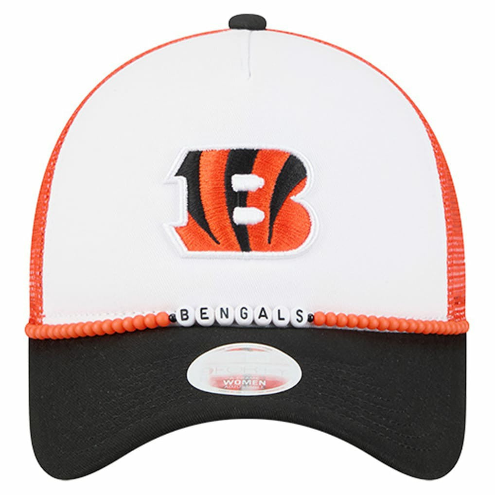 Cincinnati Bengals New Era Women's Friendship Bracelet 9FORTY Adjustable Hat - White/Black - NFL