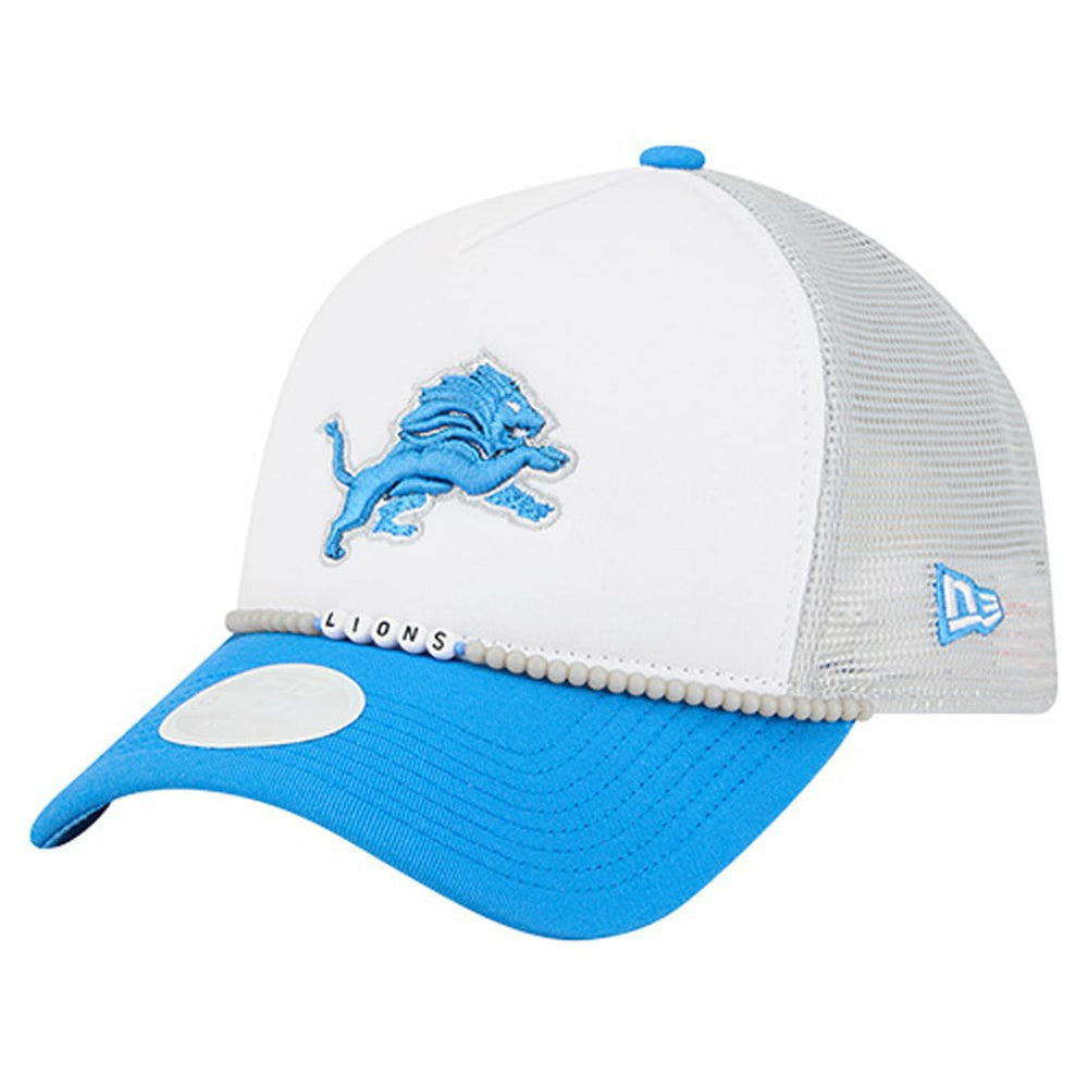 Detroit Lions New Era Women's Friendship Bracelet 9FORTY Adjustable Hat - White/Blue - NFL