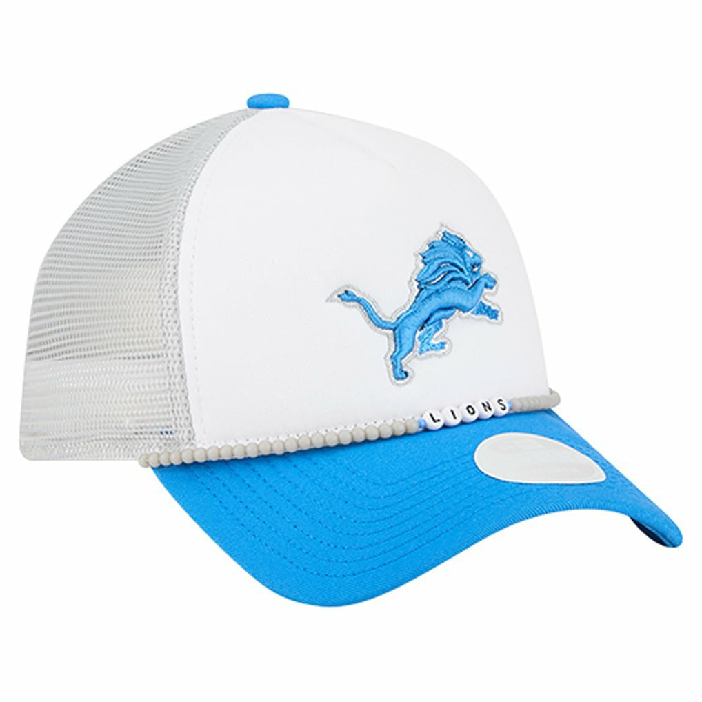 Detroit Lions New Era Women's Friendship Bracelet 9FORTY Adjustable Hat - White/Blue - NFL
