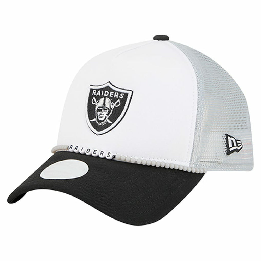 Las Vegas Raiders New Era Women's Friendship Bracelet 9FORTY Adjustable Hat - White/Black - NFL