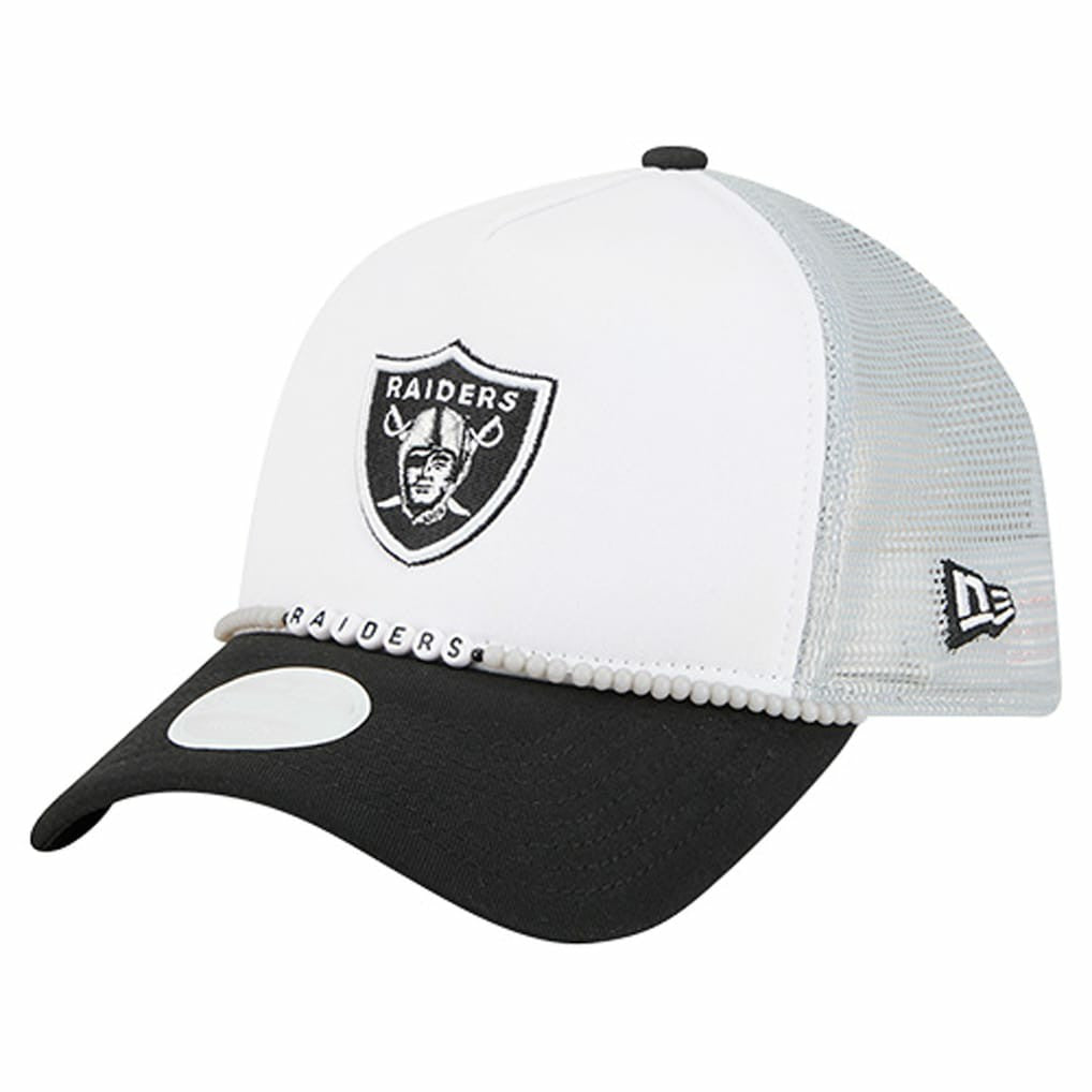 Las Vegas Raiders New Era Women's Friendship Bracelet 9FORTY Adjustable Hat - White/Black - NFL