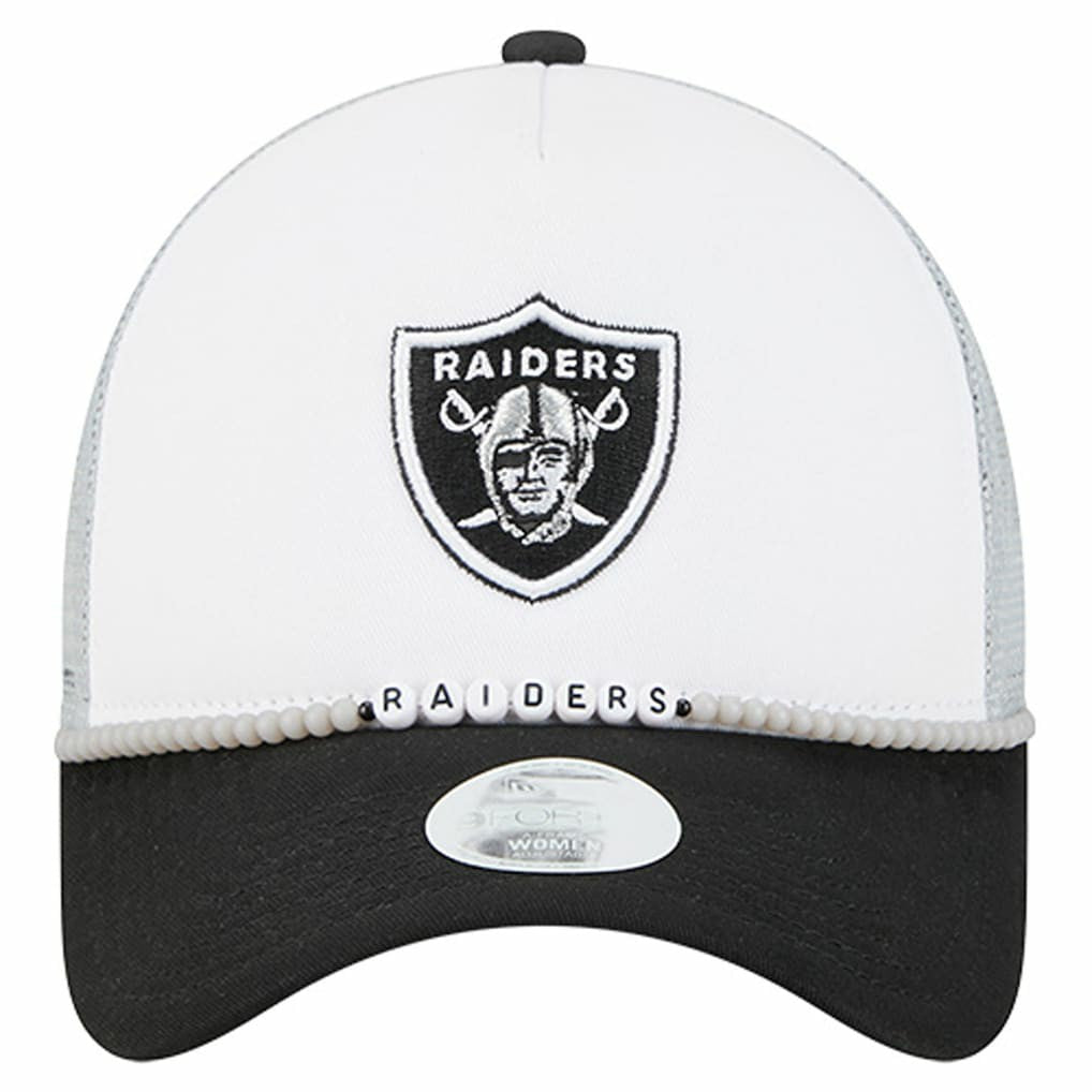 Las Vegas Raiders New Era Women's Friendship Bracelet 9FORTY Adjustable Hat - White/Black - NFL
