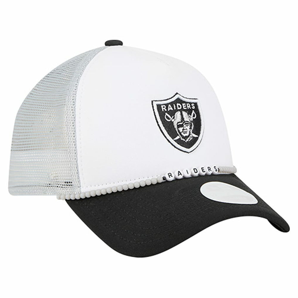 Las Vegas Raiders New Era Women's Friendship Bracelet 9FORTY Adjustable Hat - White/Black - NFL