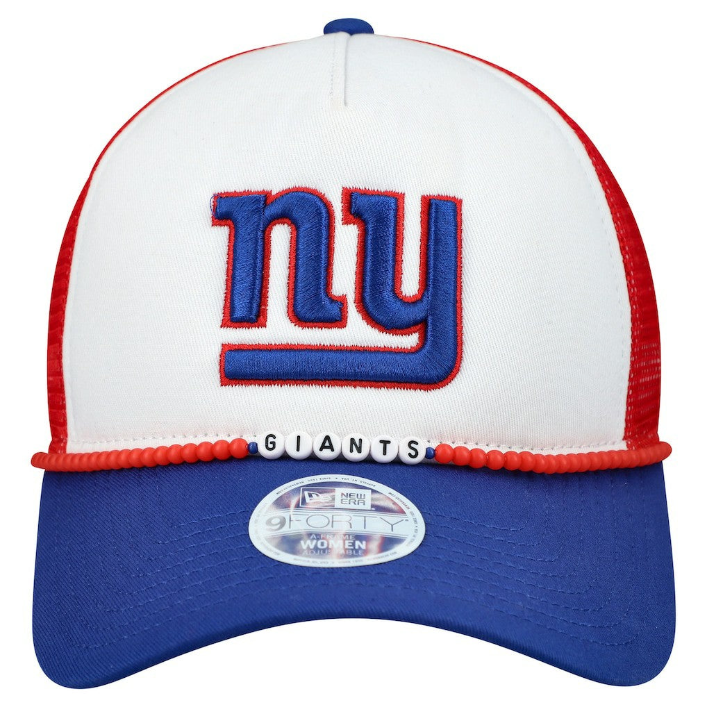 New York Giants New Era Women's Friendship Bracelet 9FORTY Adjustable Hat - White/Royal - NFL