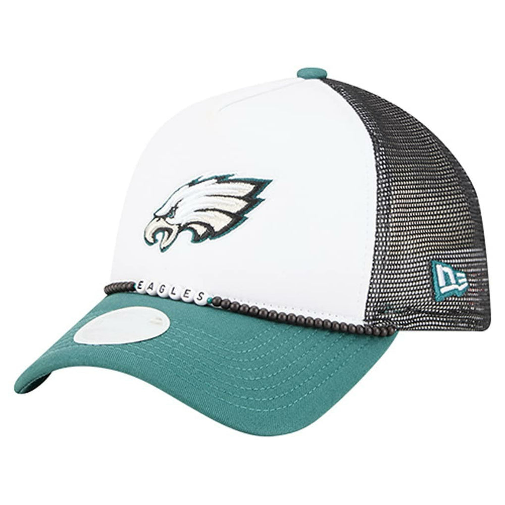 Philadelphia Eagles New Era Women's Friendship Bracelet 9FORTY Adjustable Hat - White/Midnight Green - NFL