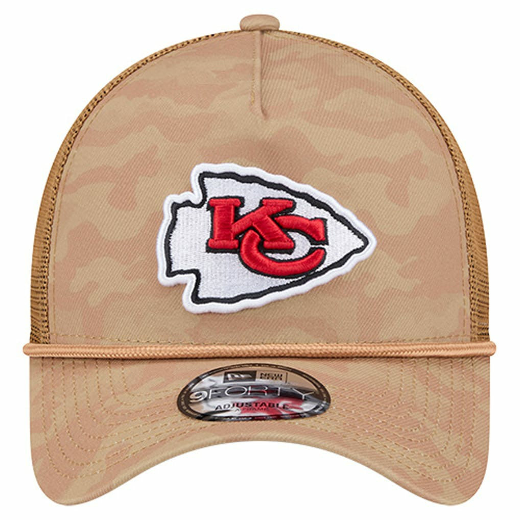 Kansas City Chiefs New Era Wheat Camo 9FORTY Adjustable Hat - Tan - NFL
