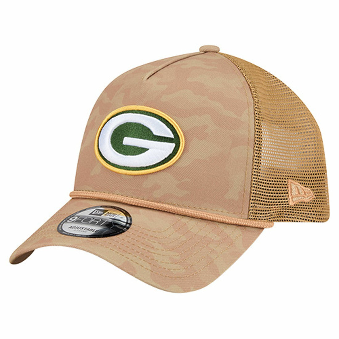 Green Bay Packers New Era Wheat Camo 9FORTY Adjustable Hat - Tan - NFL