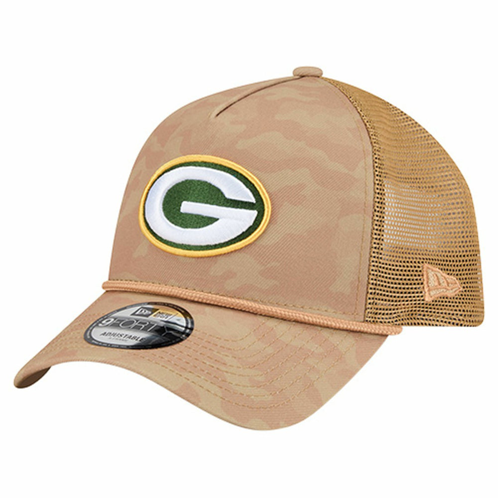 Green Bay Packers New Era Wheat Camo 9FORTY Adjustable Hat - Tan - NFL