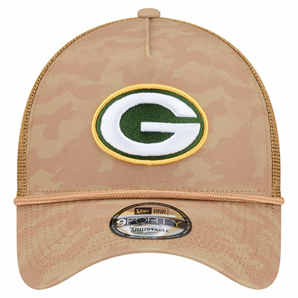Green Bay Packers New Era Wheat Camo 9FORTY Adjustable Hat - Tan - NFL