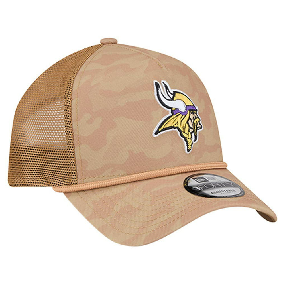Minnesota Vikings New Era Wheat Camo 9FORTY Adjustable Hat - Tan - NFL