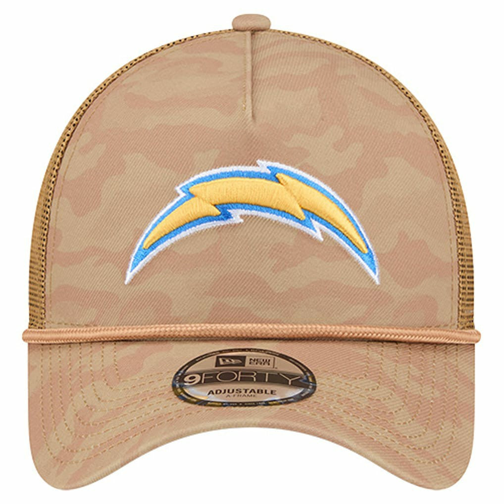 Los Angeles Chargers New Era Wheat Camo 9FORTY Adjustable Hat - Tan - NFL