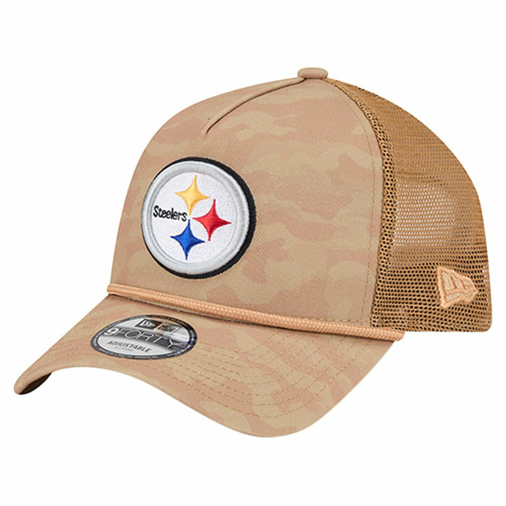 Pittsburgh Steelers New Era Wheat Camo 9FORTY Adjustable Hat - Tan - NFL