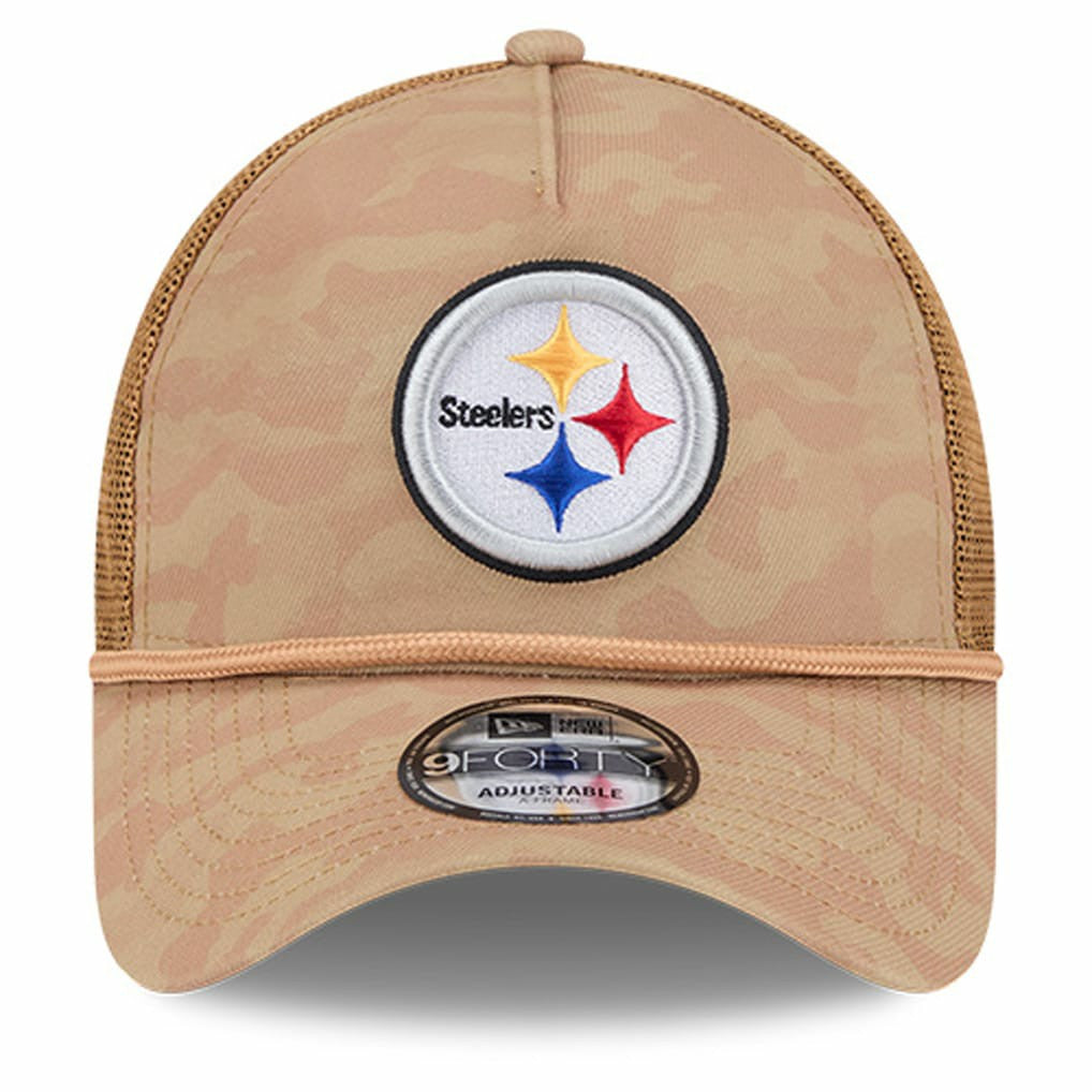 Pittsburgh Steelers New Era Wheat Camo 9FORTY Adjustable Hat - Tan - NFL