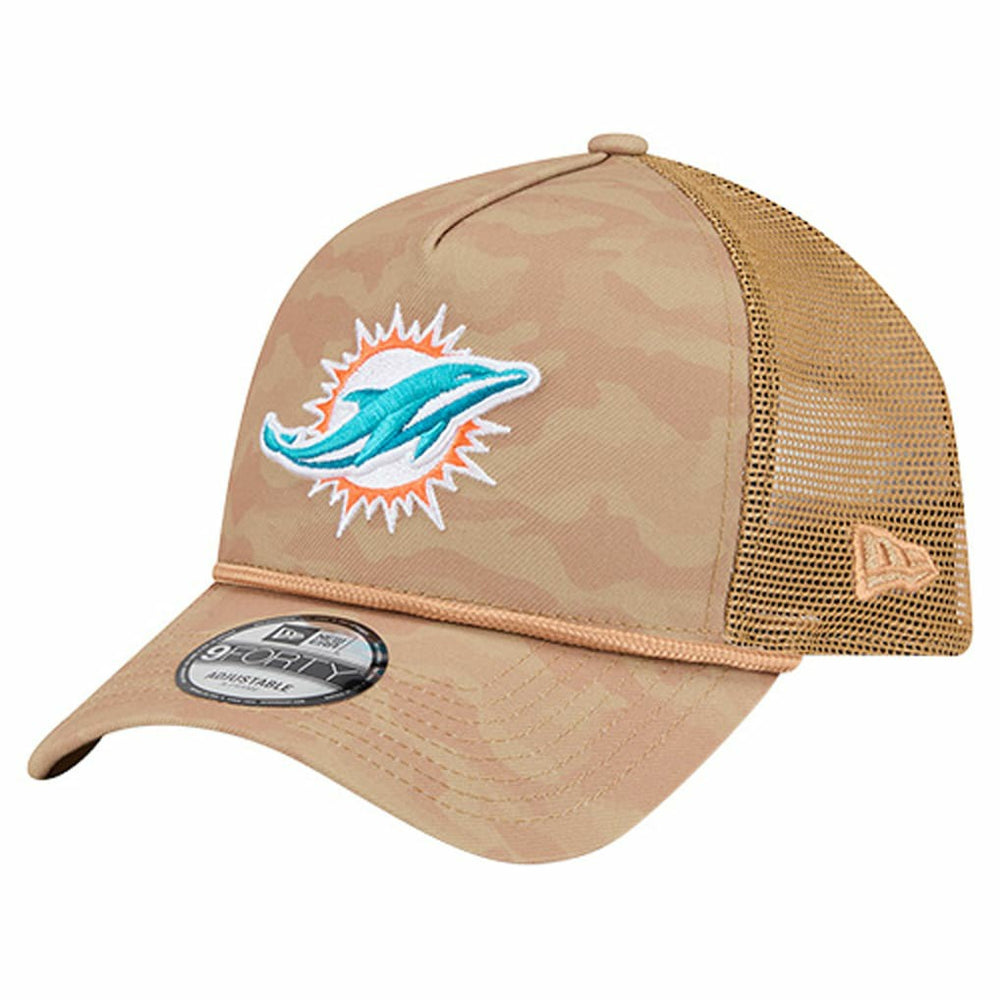 Miami Dolphins New Era Wheat Camo 9FORTY Adjustable Hat - Tan - NFL