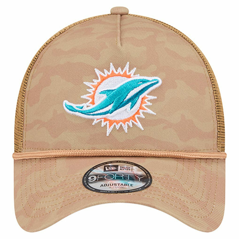 Miami Dolphins New Era Wheat Camo 9FORTY Adjustable Hat - Tan - NFL