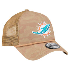 Miami Dolphins New Era Wheat Camo 9FORTY Adjustable Hat - Tan - NFL