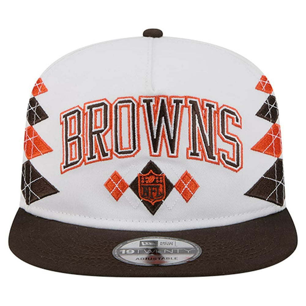 Cleveland Browns New Era Argyle 19TWENTY Adjustable Hat - White - NFL