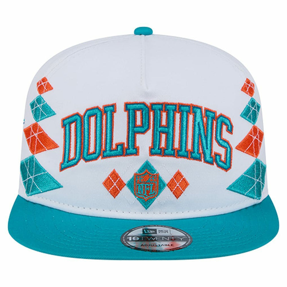Miami Dolphins New Era Argyle 19TWENTY Adjustable Hat - White - NFL