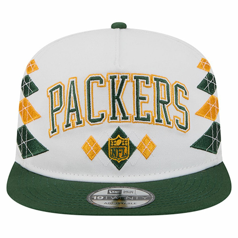 Green Bay Packers New Era Argyle 19TWENTY Adjustable Hat - White - NFL