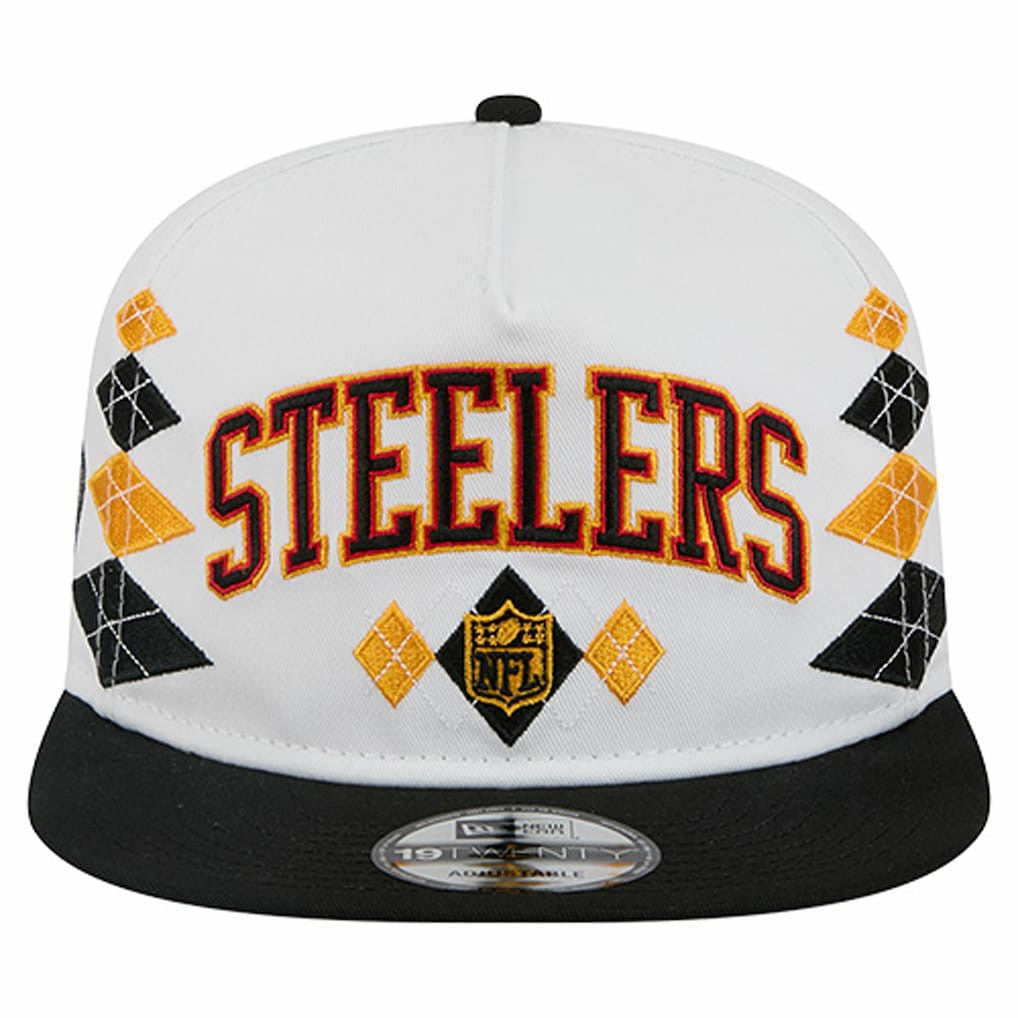 Pittsburgh Steelers New Era Argyle 19TWENTY Adjustable Hat - White - NFL