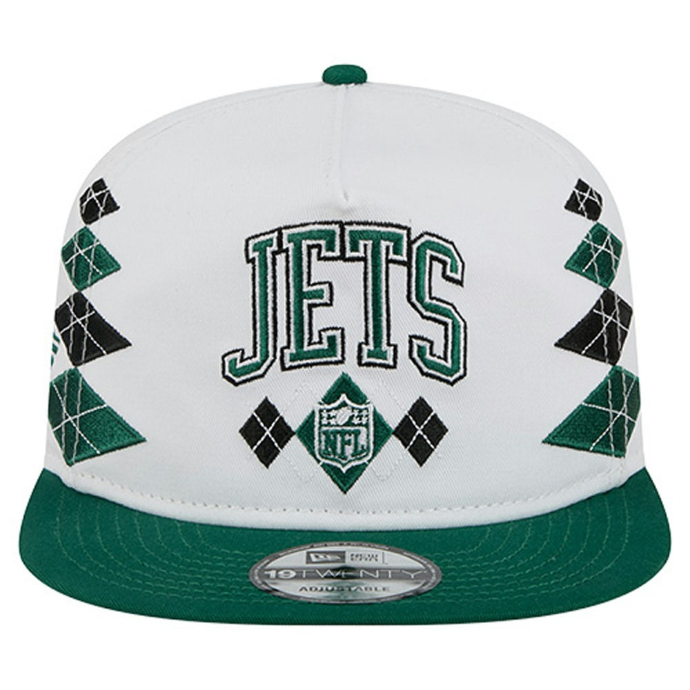 New York Jets New Era Argyle 19TWENTY Adjustable Hat - White - NFL