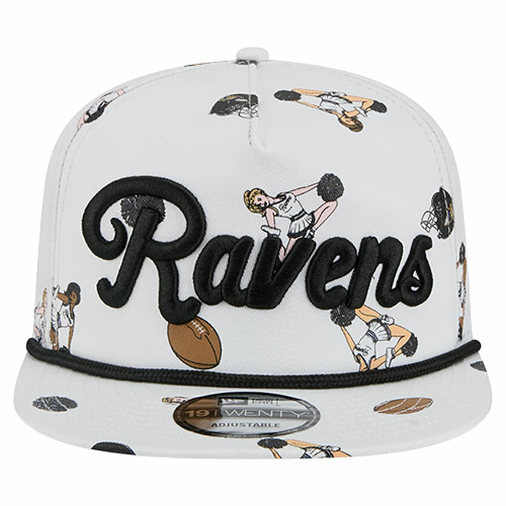 Baltimore Ravens New Era Team Cheer 19TWENTY Snapback Hat - White - NFL