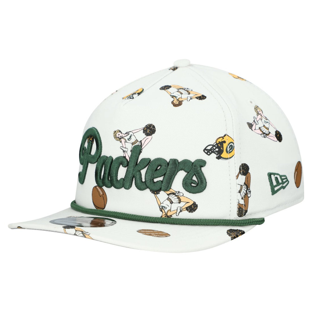 Green Bay Packers New Era Team Cheer 19TWENTY Snapback Hat - White - NFL
