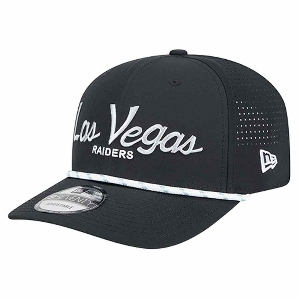 Las Vegas Raiders New Era Script 9SEVENTY Adjustable Hat - Black - NFL