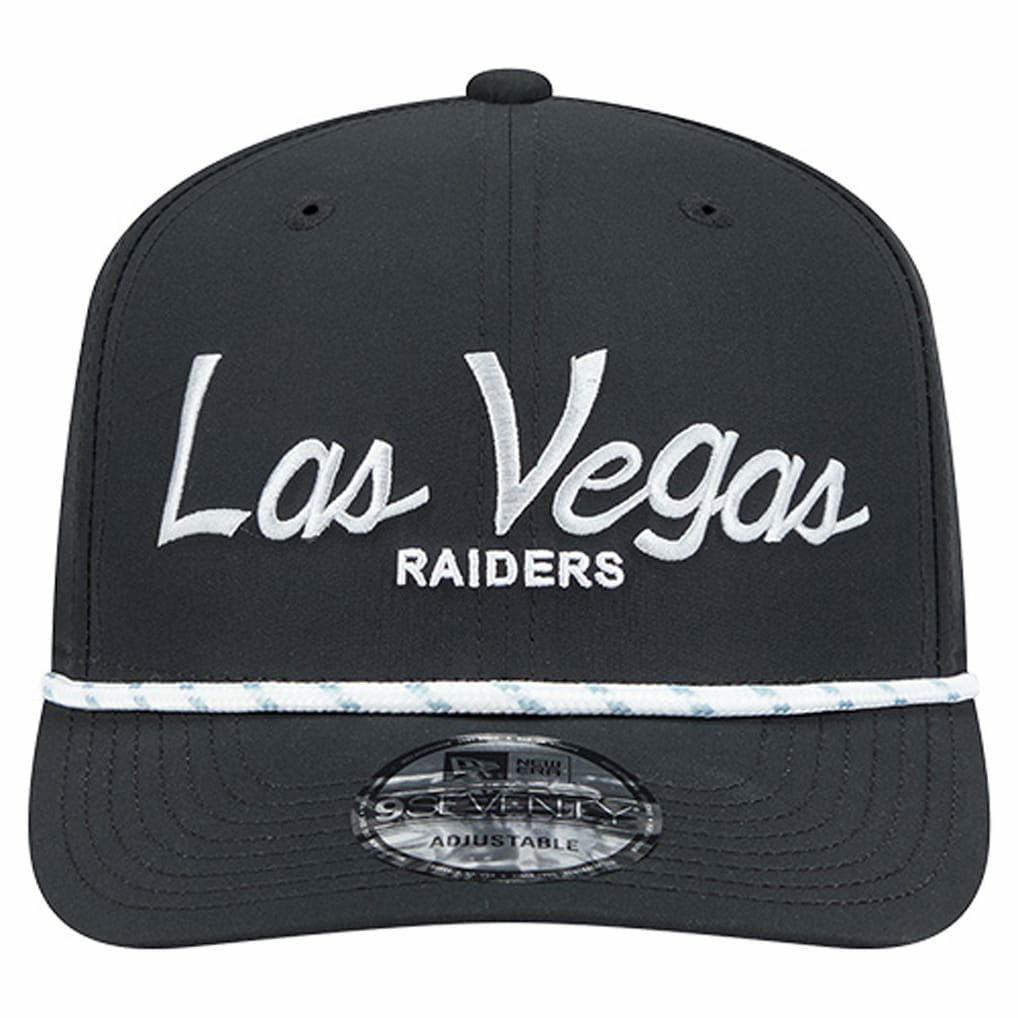 Las Vegas Raiders New Era Script 9SEVENTY Adjustable Hat - Black - NFL
