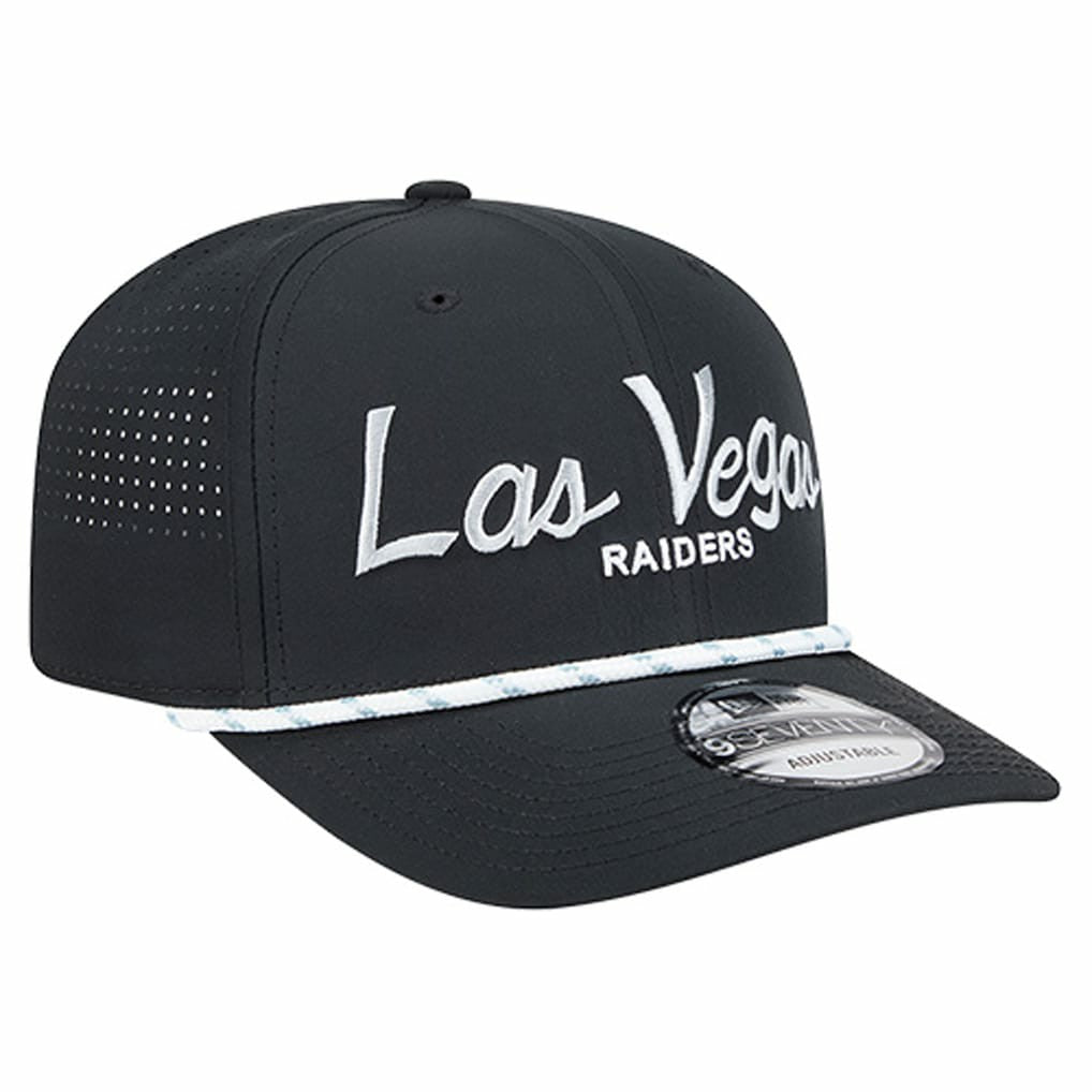Las Vegas Raiders New Era Script 9SEVENTY Adjustable Hat - Black - NFL