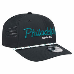 Philadelphia Eagles New Era Script 9SEVENTY Adjustable Hat - Black - NFL