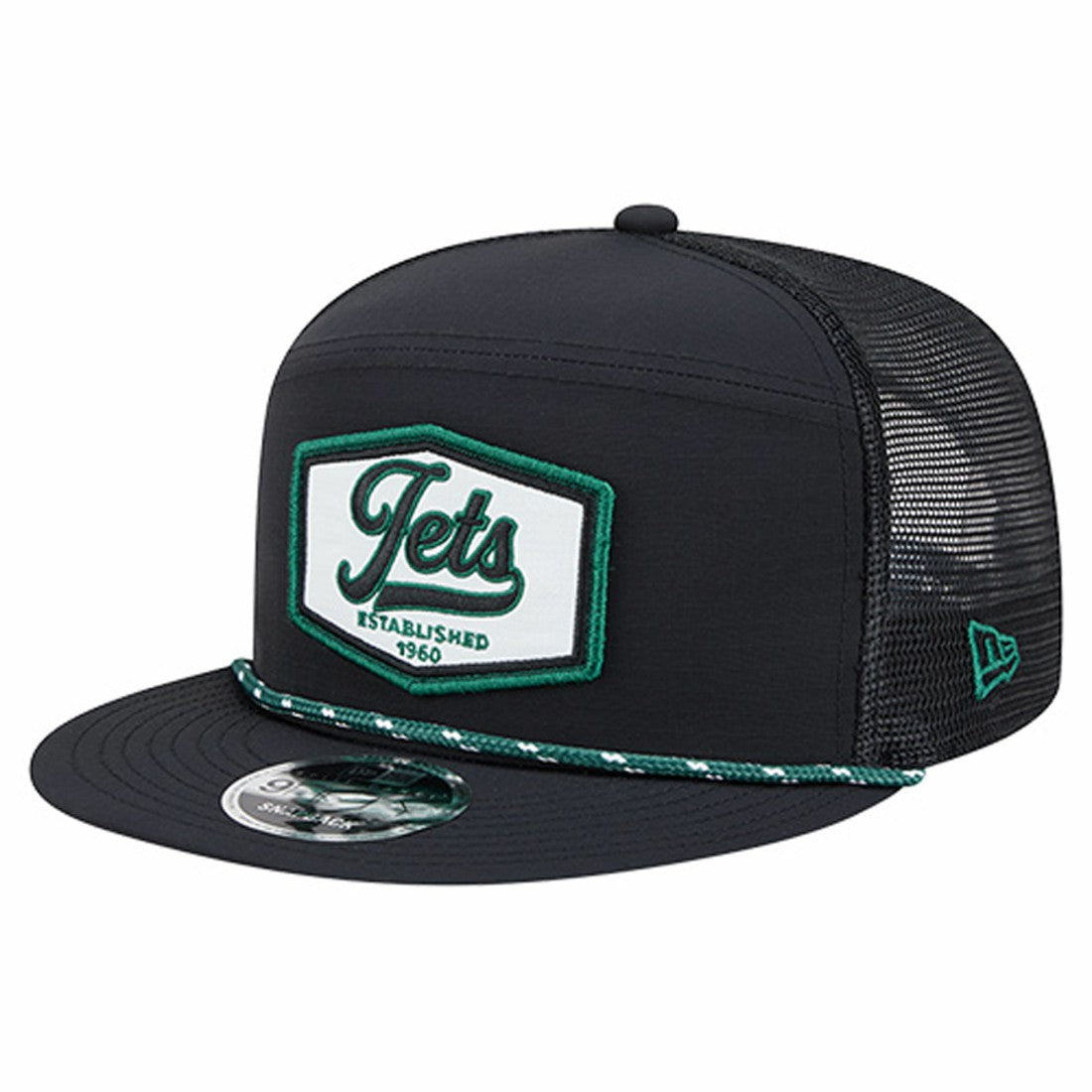 New York Jets New Era Ripstop Patch 9FIFTY Split Panel Snapback Hat - Black - NFL