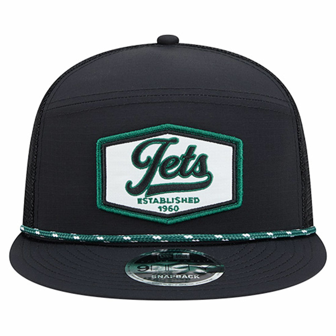 New York Jets New Era Ripstop Patch 9FIFTY Split Panel Snapback Hat - Black - NFL