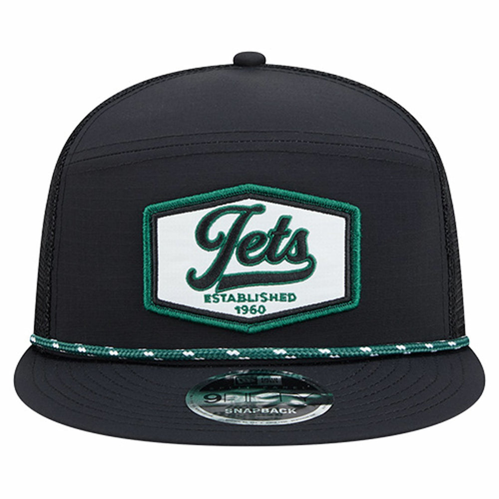 New York Jets New Era Ripstop Patch 9FIFTY Split Panel Snapback Hat - Black - NFL