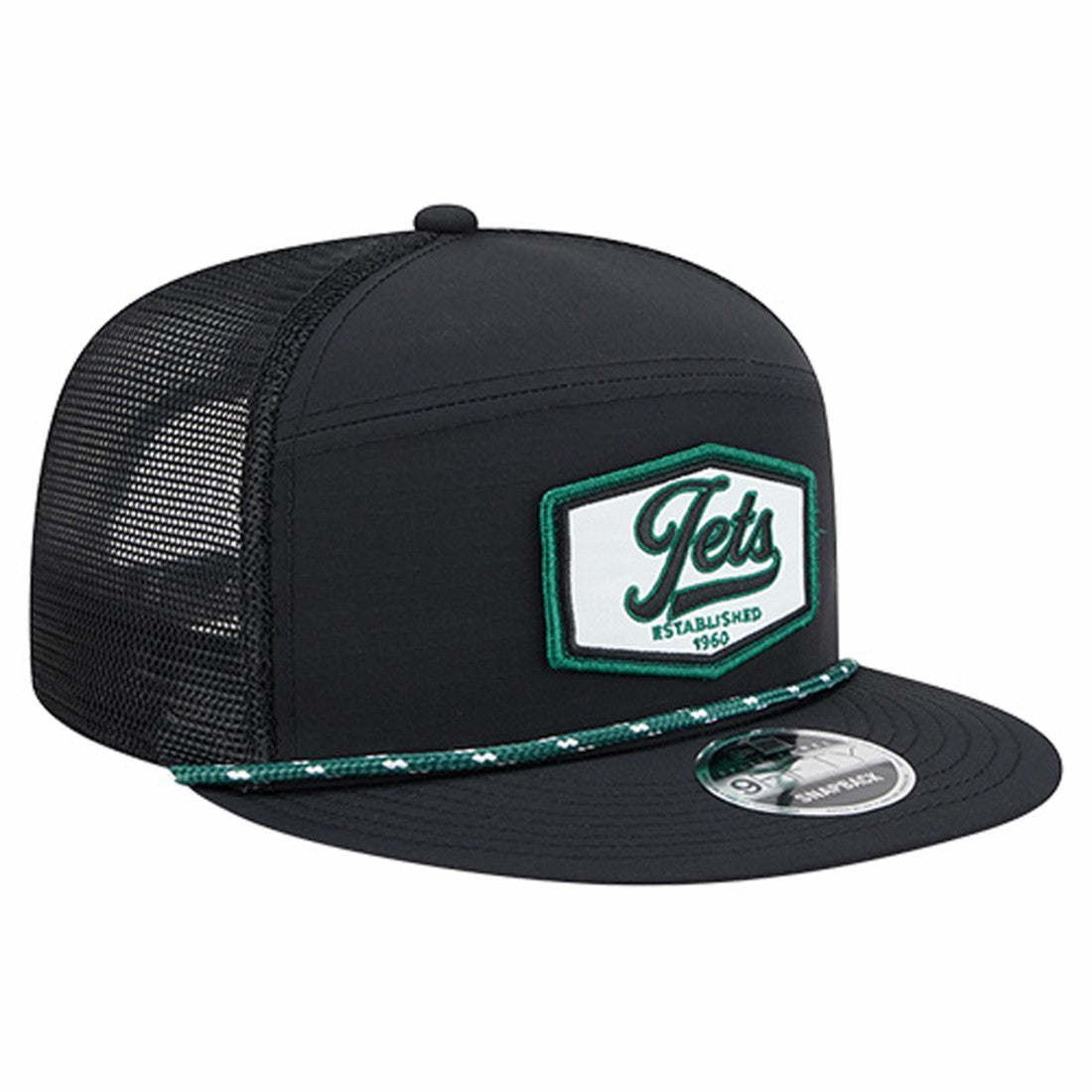 New York Jets New Era Ripstop Patch 9FIFTY Split Panel Snapback Hat - Black - NFL