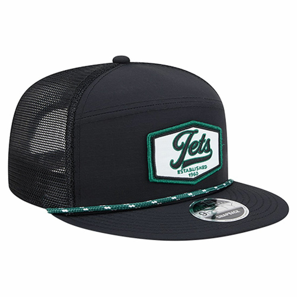 New York Jets New Era Ripstop Patch 9FIFTY Split Panel Snapback Hat - Black - NFL